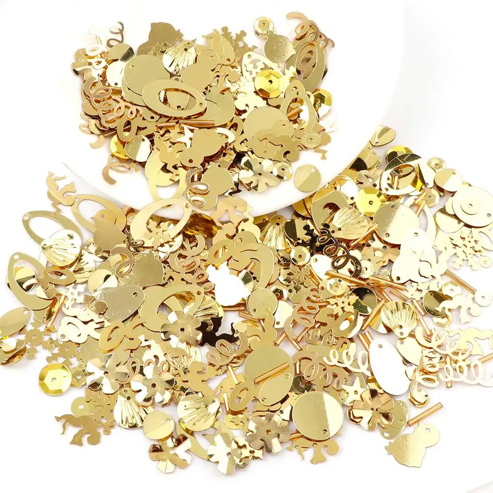 30 звёзд разные размеры лист цветок ПВХ пластик с отверстиями блестки украшение