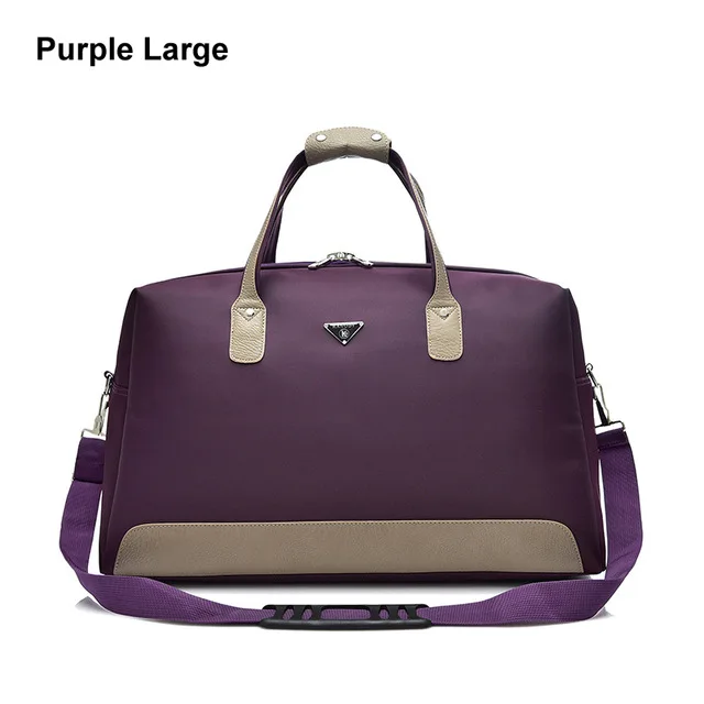 purple large size Новая Водонепроницаемая оксфордская Женская дорожная сумка из лоскутной кожи, мужские дорожные сумки для путешествий, Большая вместительная сумка для багажа, сумка на плечо ZL034 - Цвет: purple large size