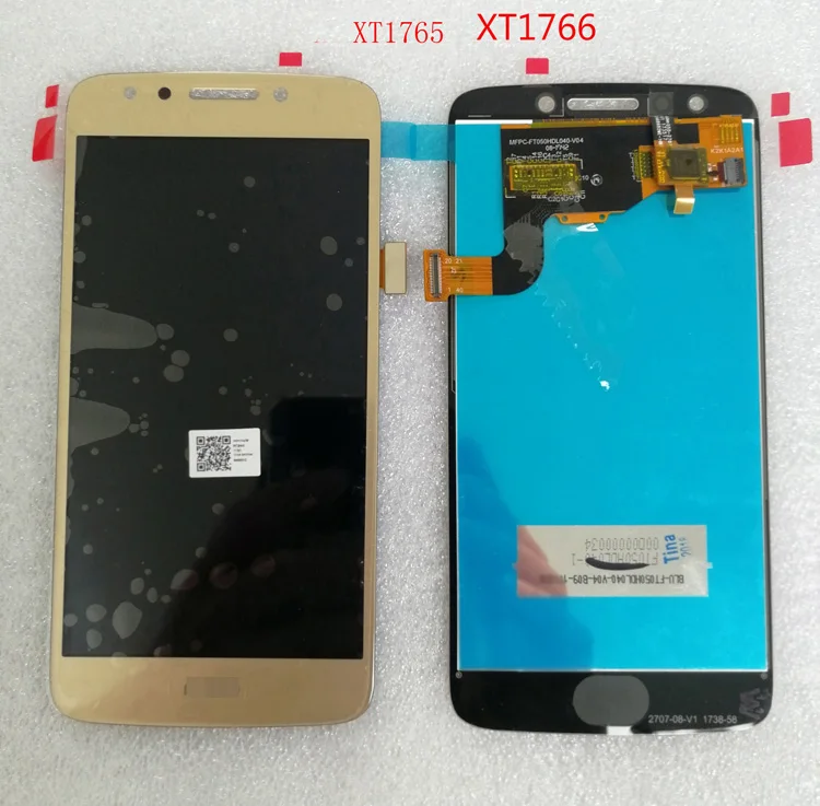 Gold without frame Shyueda ips AAA+ " для Motorola Moto E4(США без кнопки отпечатков пальцев версия) XT1765 XT1766 ЖК-дисплей сенсорный экран дигитайзер - Цвет: Gold without frame