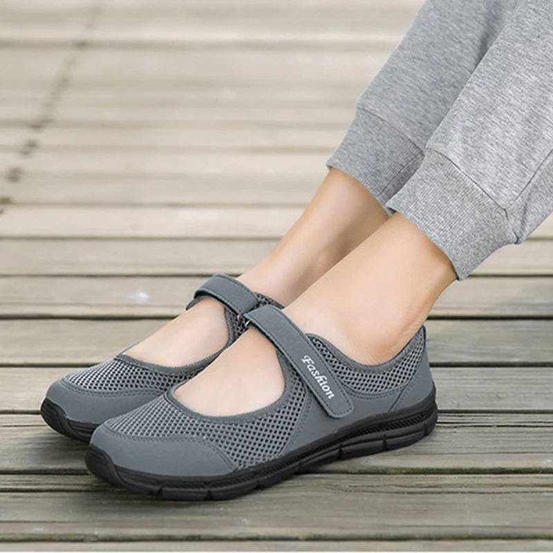 Обувь с дышащей сеткой женская обувь на плоской подошве Новый Крюк &amp Петля