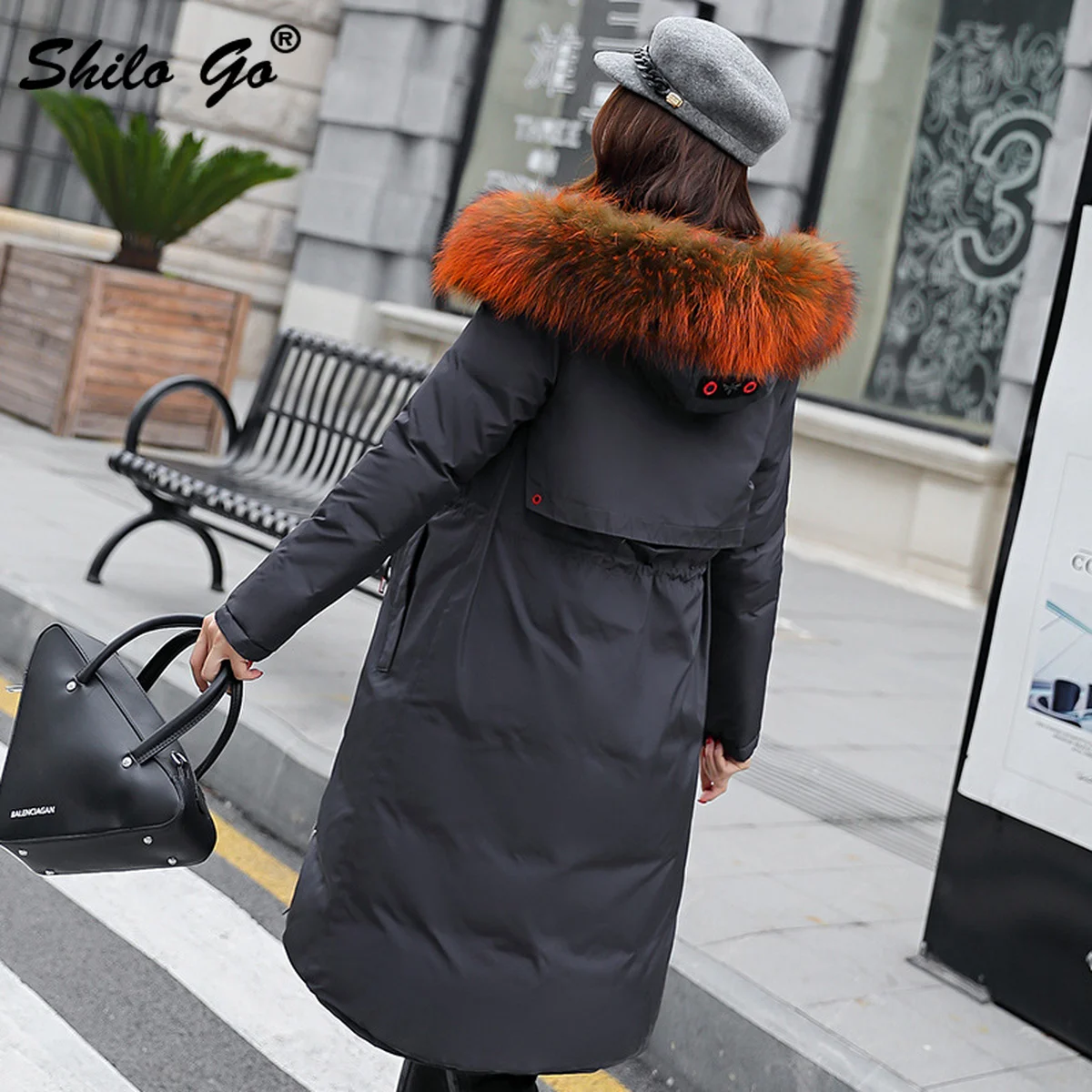 SHILO GO английская двухсторонняя меховая воротник с капюшоном женские парки