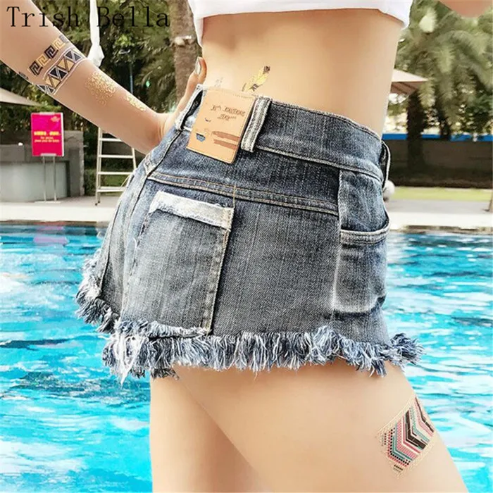 Синий Короткие feminino модные однотонные простые блестящие пляжные джинсовые шорты для ночного клуба Женские панталоны cortos mujer короткие джинсы - Цвет: Синий