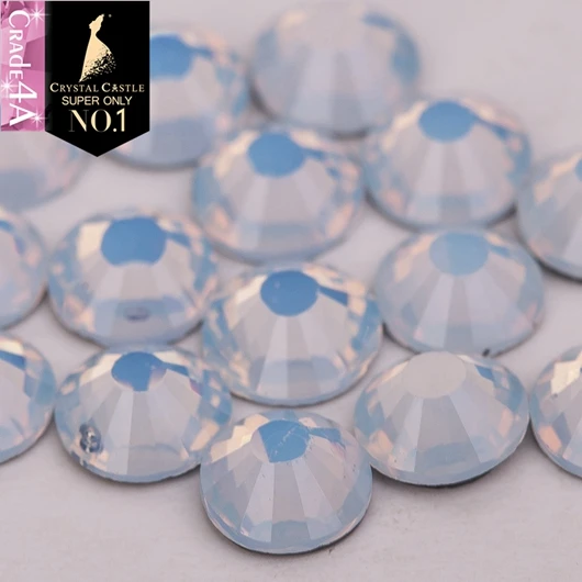 White Opal Хрустальный замок 4А, стразы, Опаловый цвет, не горячая фиксация, хрустальные камни, Стразы для ногтей, холодная фиксация, плоские с оборота Стразы, сделай сам - Цвет: White Opal