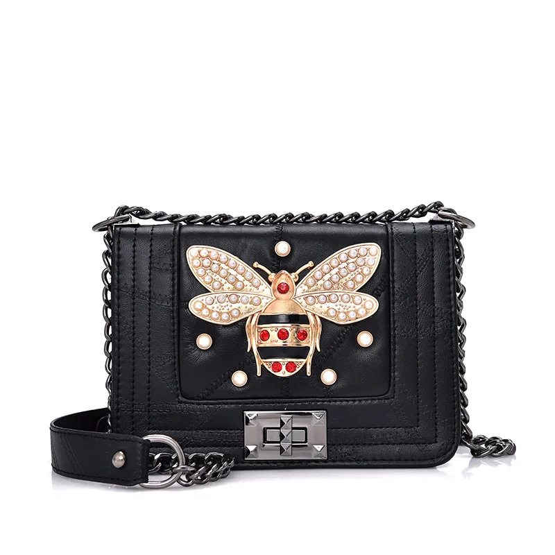 Bee Pearl женские сумки через плечо из натуральной кожи для роскошных брендовых