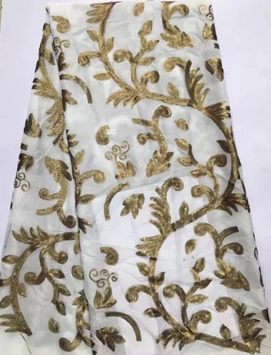 Wholesale 2016 Latest African French Net Lace Fabric with sequins 5y.High Quality Tulle For Wedding VYL504 | Дом и сад