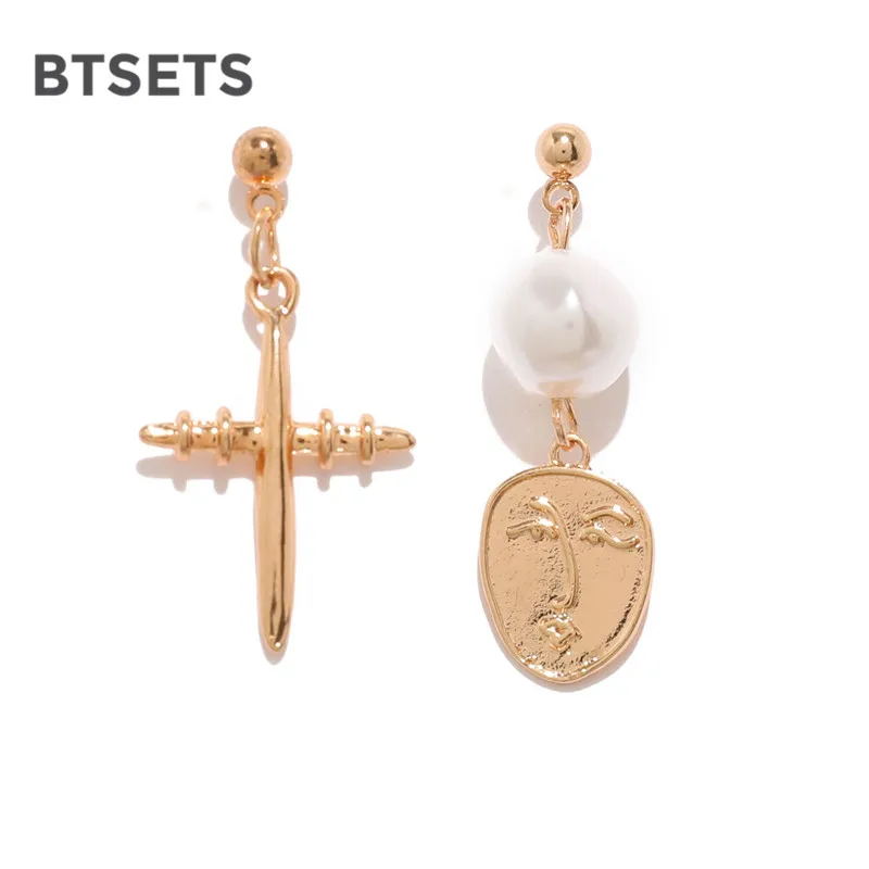 Женские серьги подвески с жемчугом Boho геометрическим узором для свадьбы