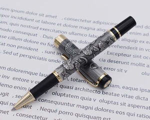 Jinhao 5000 винтажная Роскошная искусственная резьба по текстуре дракона, чернильная ручка серого цвета для офиса и бизнеса