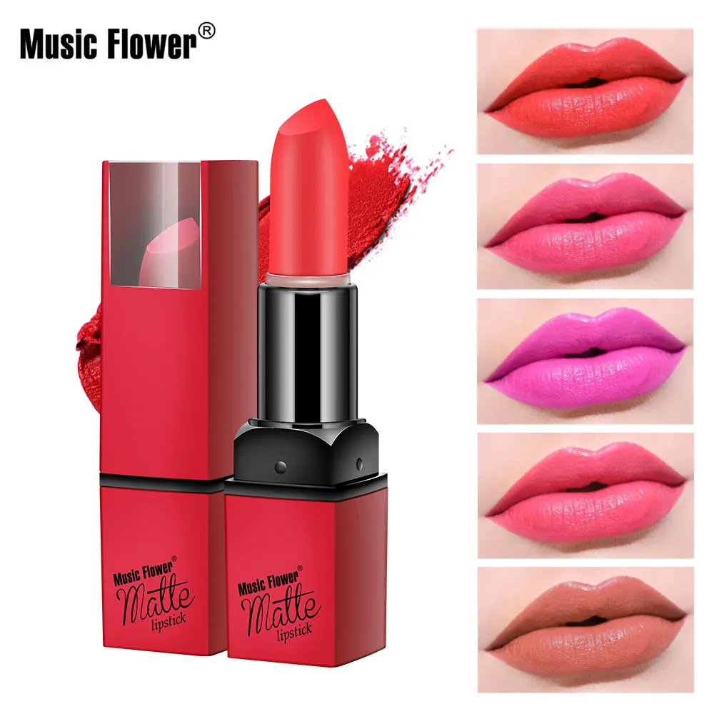 Music Flower 12 цветов матовая губная Помада Косметическая водостойкая долговечная