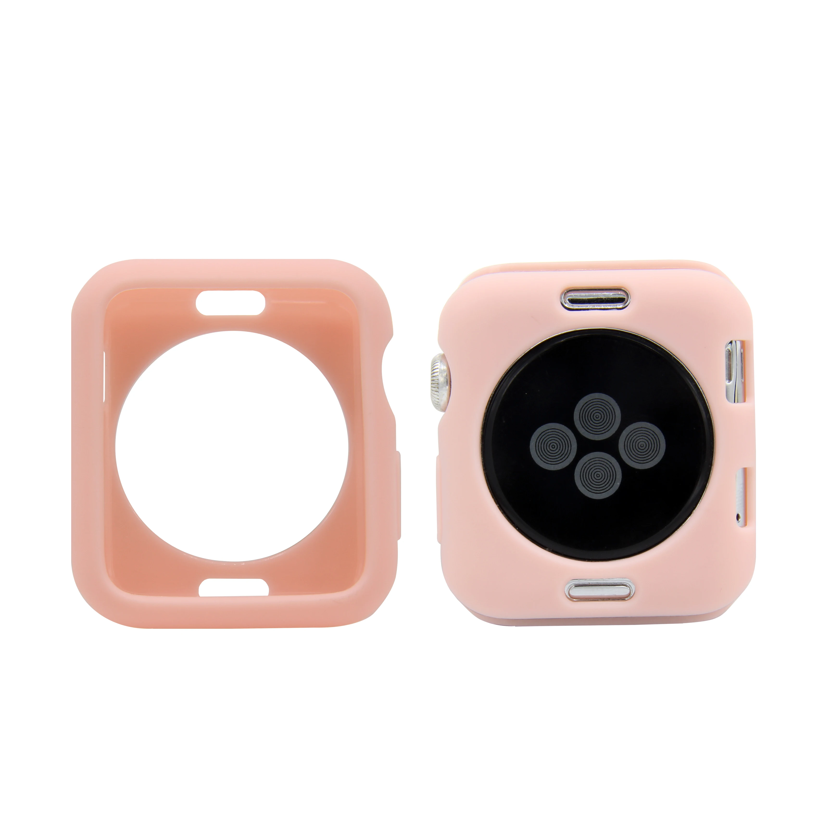 Мягкий силиконовый чехол карамельных цветов для Apple Watch iWatch Series 1 2 3 с рамкой и
