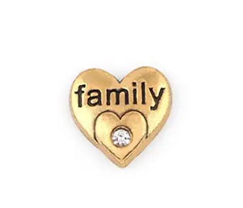 20 шт./лот золотой цвет семейное слово БУКВЕННОЕ очарование DIY сердце плавающий