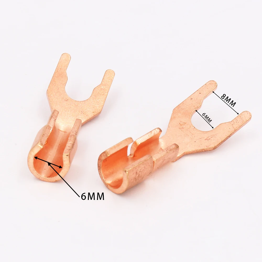 Hi End красные медные Y spade кабельные разъемы для динамиков 8 штук|connector spade|connector