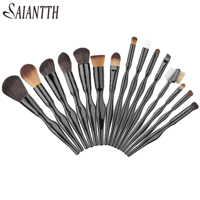 SAIANTTH black body curve 15 шт. набор кистей для макияжа румяна консилер тени век подводка