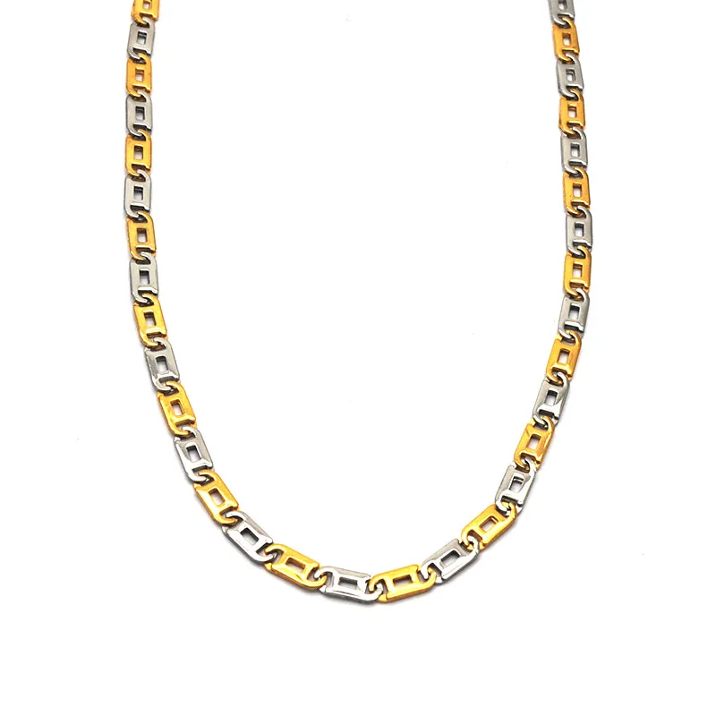 Оптовая продажа из нержавеющей стали серебро и цепочка золотого цвета ожерелья