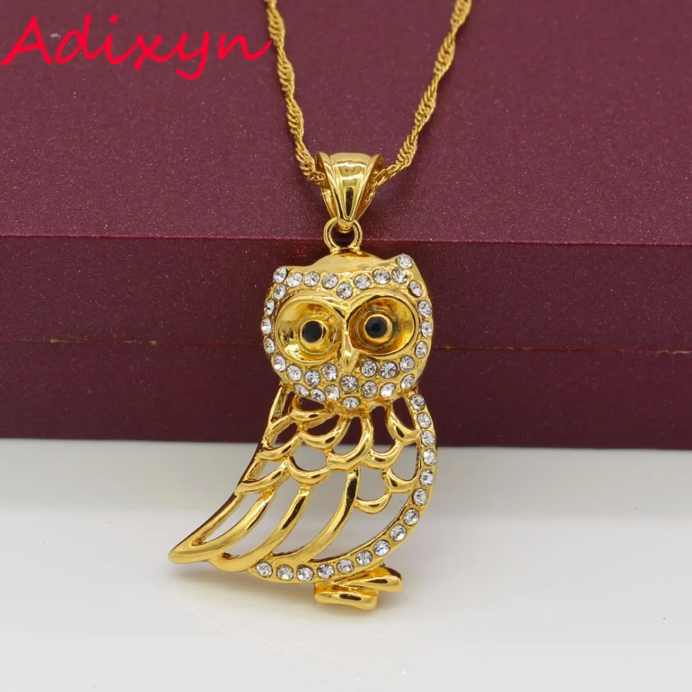 Кулон и ожерелье с кристаллами в виде совы для женщин девушек кулон животного