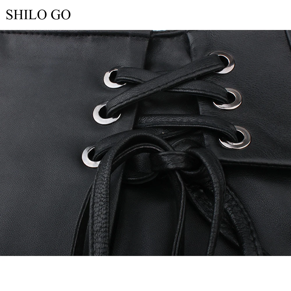 SHILO GO Leather Skirt Womens Autumn Fashion sheepskin genuine leather sexy adjustable high waist asymmetrical black skirt | Женская
