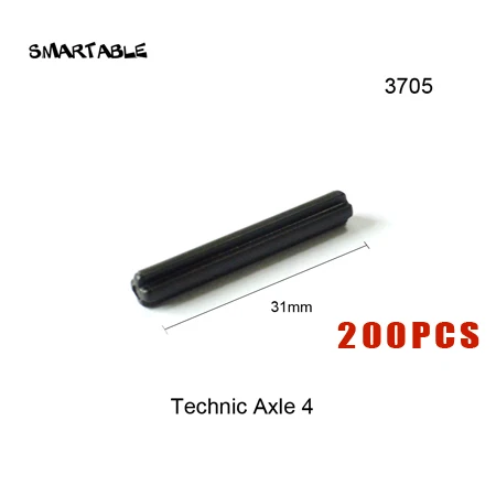 Axle 4-200pcs Smartable Technic Axle MOC части строительного блока игрушки Совместимые все бренды technic 32062/4519/3706/3707/3708/6587/24316/87083 игрушки - Цвет: Axle 4-200pcs