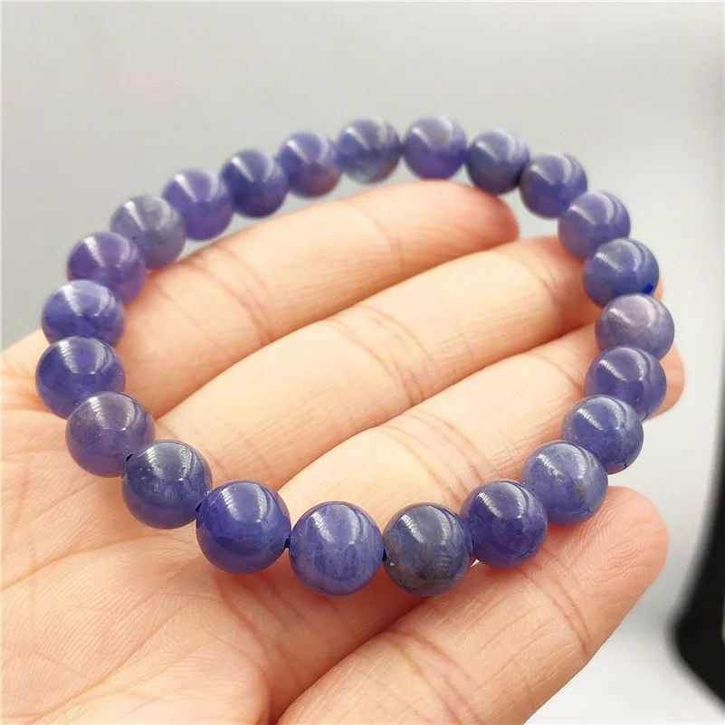 Натуральный синий танзанит Tanzania бусины редкий браслет для женщин и мужчин