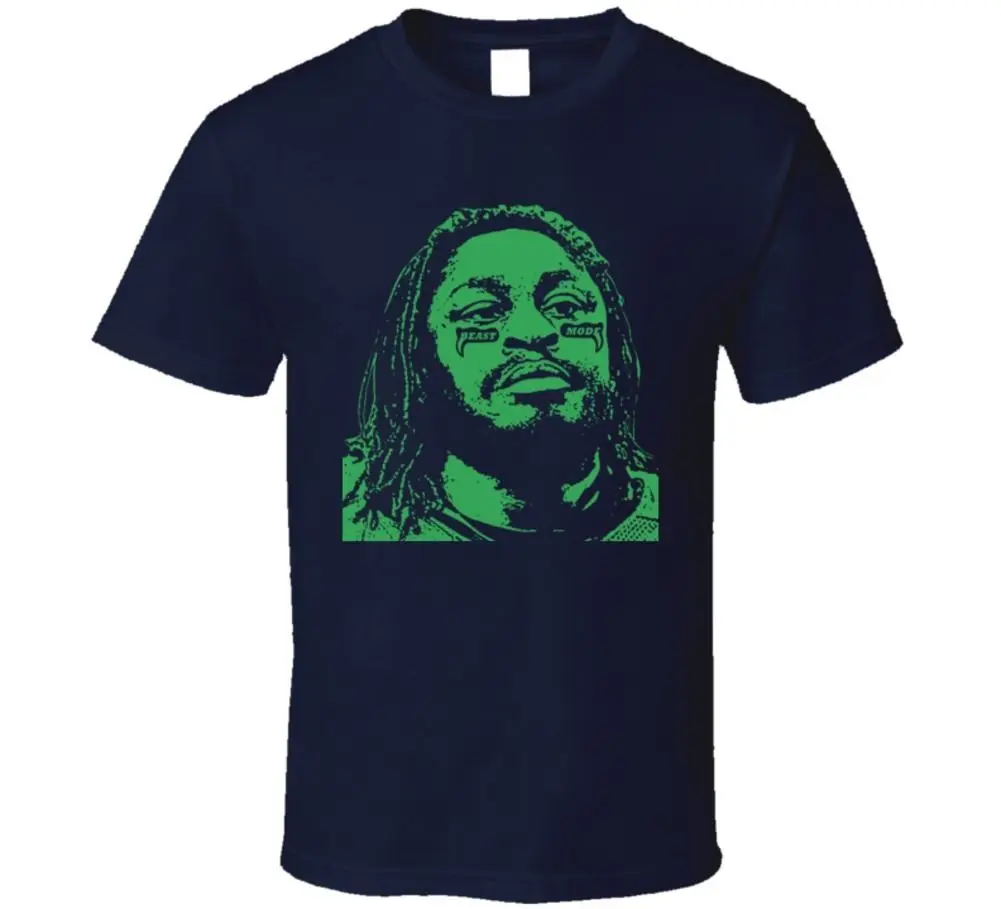 Marshawn Lynch Seattle Football Beast Mode Running Back футболка с рисунком для мужчин унисекс новая