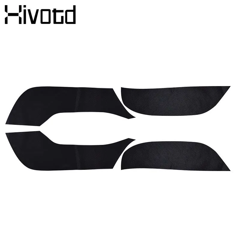 Hivotd For Tesla model 3 Carbon fiber Car Inner Door Anti-kick Pad Protection Film Stickers Anti-wear Mat interior Accessories | Автомобили