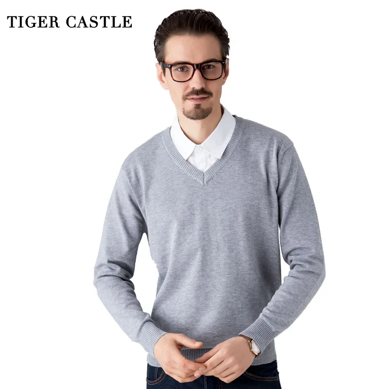 Мужской трикотажный свитер с изображением замка тигра|sweater for men|sweater hombrebrand sweater |
