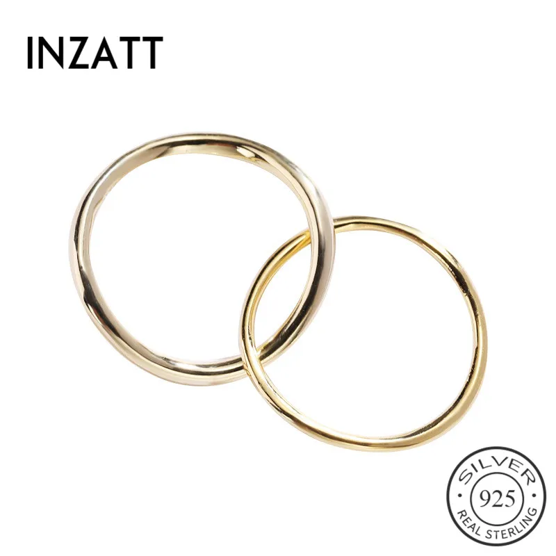 INZATT, настоящее 925 пробы, Серебряное минималистичное круглое кольцо с крестом для женщин, вечерние ювелирные украшения, геометрическое кольцо, аксессуары