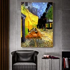 Картина на холсте с изображением картины Ван Гога, кафе, террасы ночью, всемирно известная картина маслом, Репродукция, настенные плакаты и печать, домашний декор