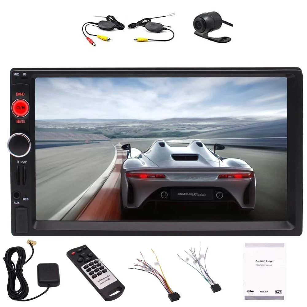 Автомобильный радиоприемник аудио видео плеер поддерживает Bluetooth FM MP3/MP5/TF/USB/AUX/gps