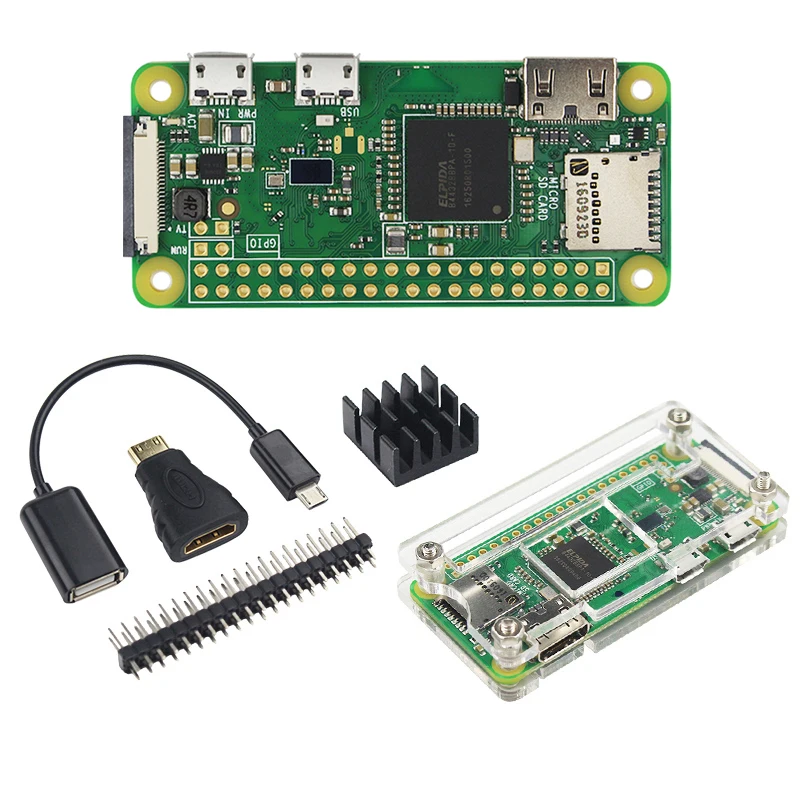 Raspberry Pi Zero W kit 512MB RAM бортовой WiFi и Bluetooth + акриловый чехол радиатор для лучше нуля 1