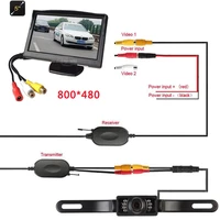 5 tft car monitor car tft lcd screen with 2 4g wireless car rear view system backup reverse camera 7 led night vision cam