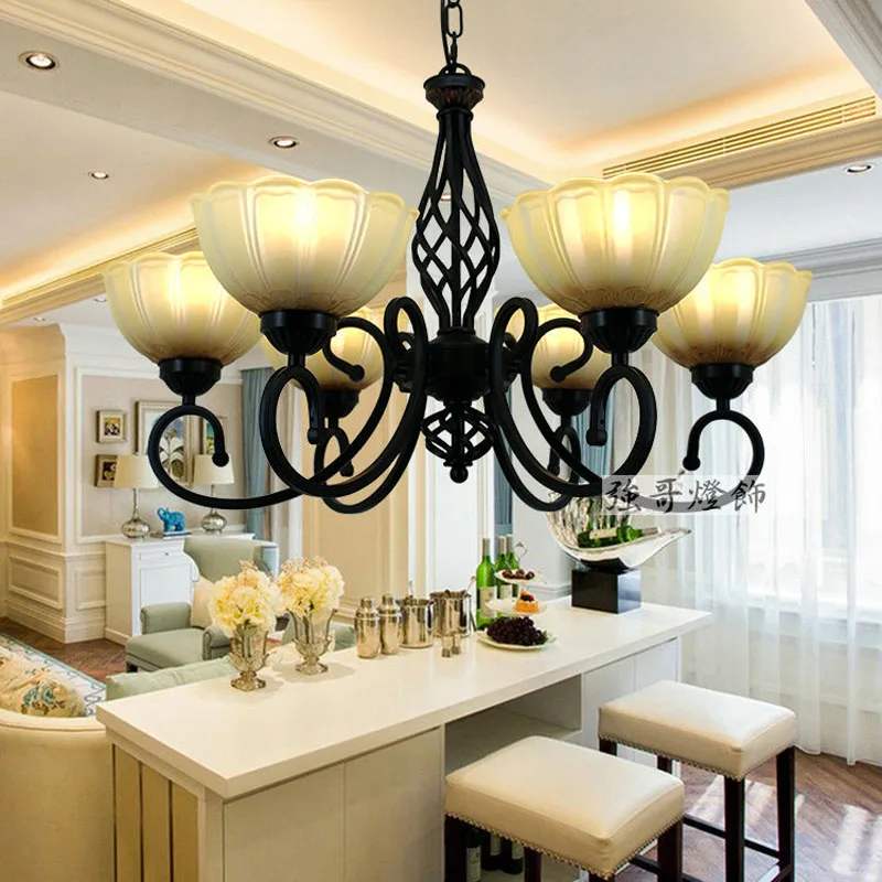 Винтажная стеклянная Подвесная лампа в деревенском стиле светильник на цепочке 7