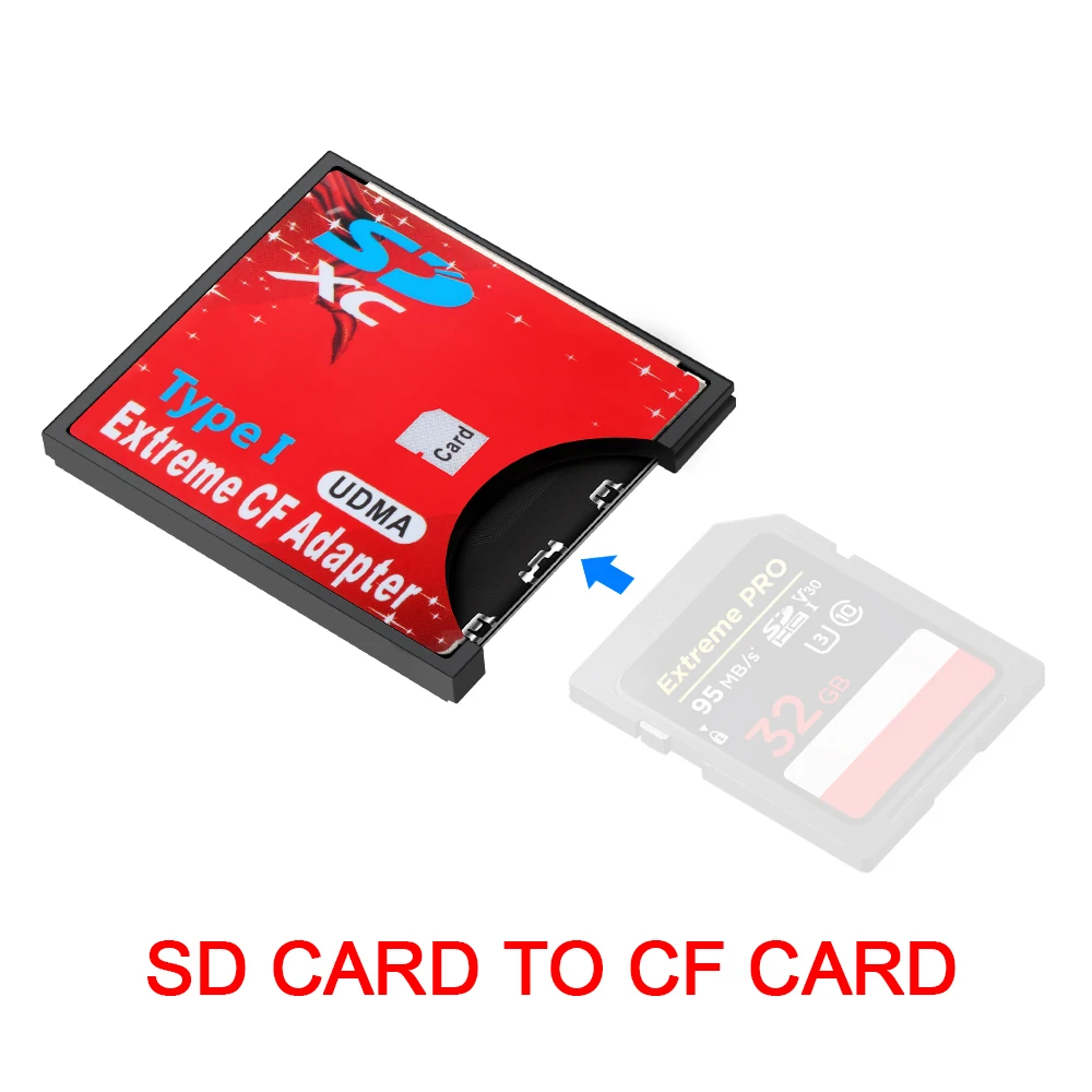 SDCF Rocketek Micro SD TF для CF/MS/SD Wifi CF Wifi SD карт памяти конвертер адаптер MicroSD Micro SDHC для компактной вспышки типа I - Цвет: SDCF