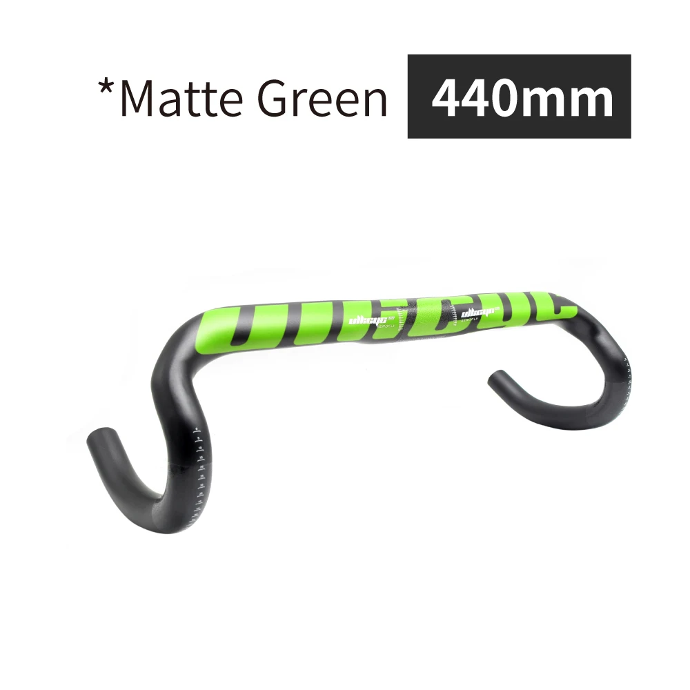 Green Matte 440mm Горячая Распродажа новые ультра-светильник суперсильная, руль для шоссейного велосипеда, руль согнутый руль Углеродный волокно руль для велосипеда, руль 31,8 мм* 400/420/440 мм - Цвет: Green Matte 440mm