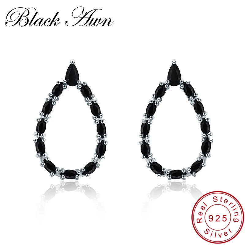 Женские серьги гвоздики из серебра 925 пробы с крупными каплями воды|stud earrings|earrings