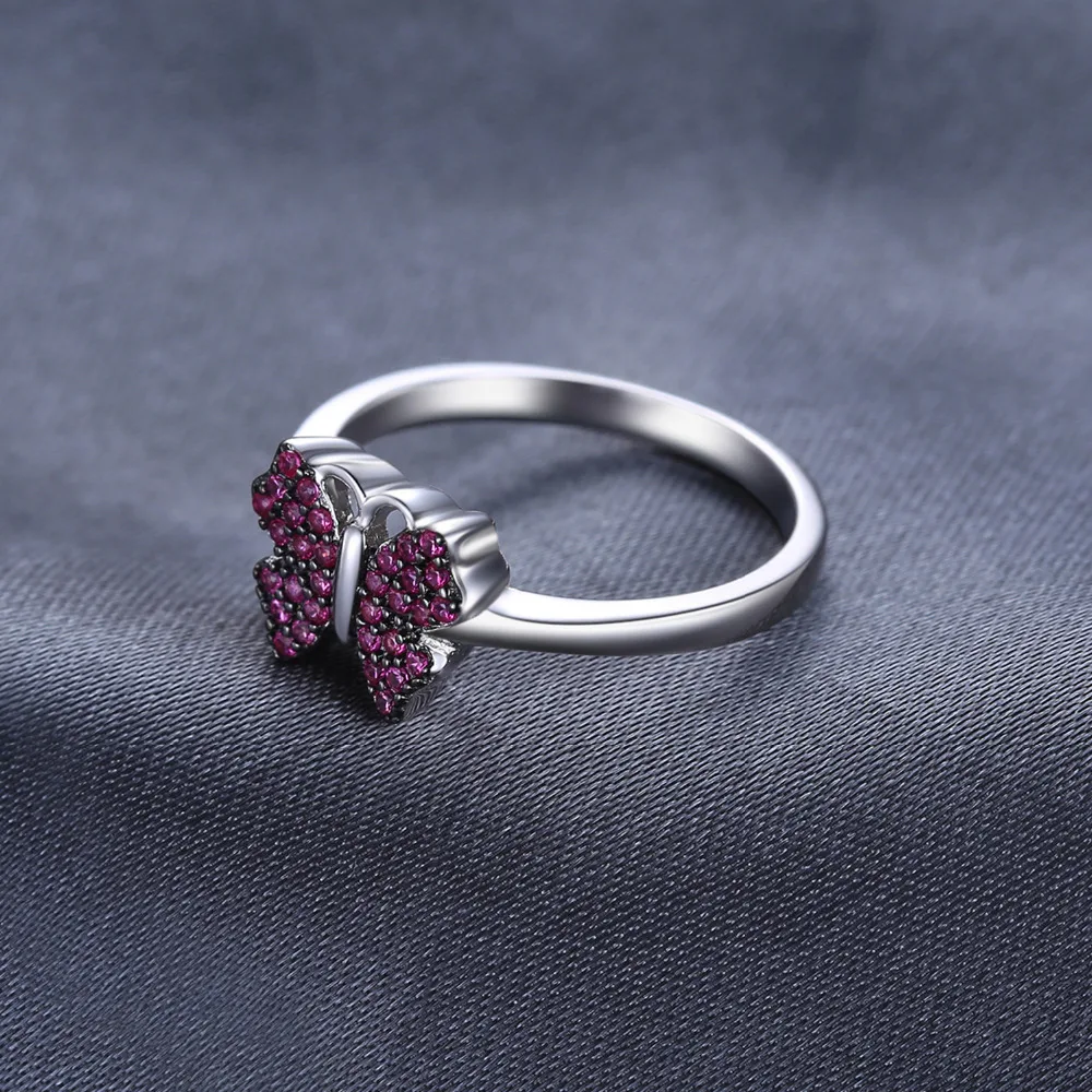 JewelryPalace бабочка 0.2ct стимулировали Рубины Проложить Кольцо стерлингового серебра