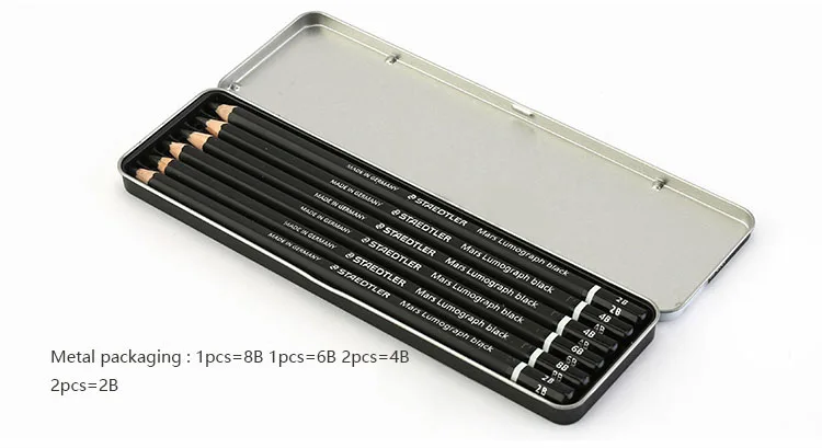 STAEDTLER 100B G6 Рисование эскиз живопись Ограниченная серия Олово уголь карандаш