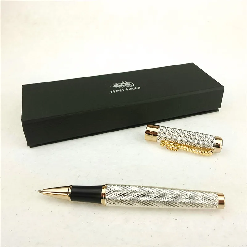 1 шт./лот JINHAO 1200 шариковая ручка 2 цвета Золотой/Серебряный Золотой зажим для ручки