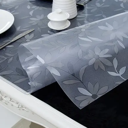 

1.0mm Honeysuckle Glass Soft PVC Tablecloth Wedding Party Waterproof Home Kitchen pad Oil Tablecloth Glass Soft Cloth
