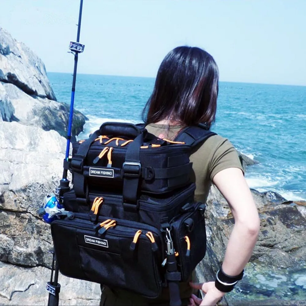 DREAM FISHING 45.5x25x21cm Multifunction Fishing Bag 2 Bags Bolsa De Pesca Waterproof Tools Lure Outdoor | Спорт и развлечения