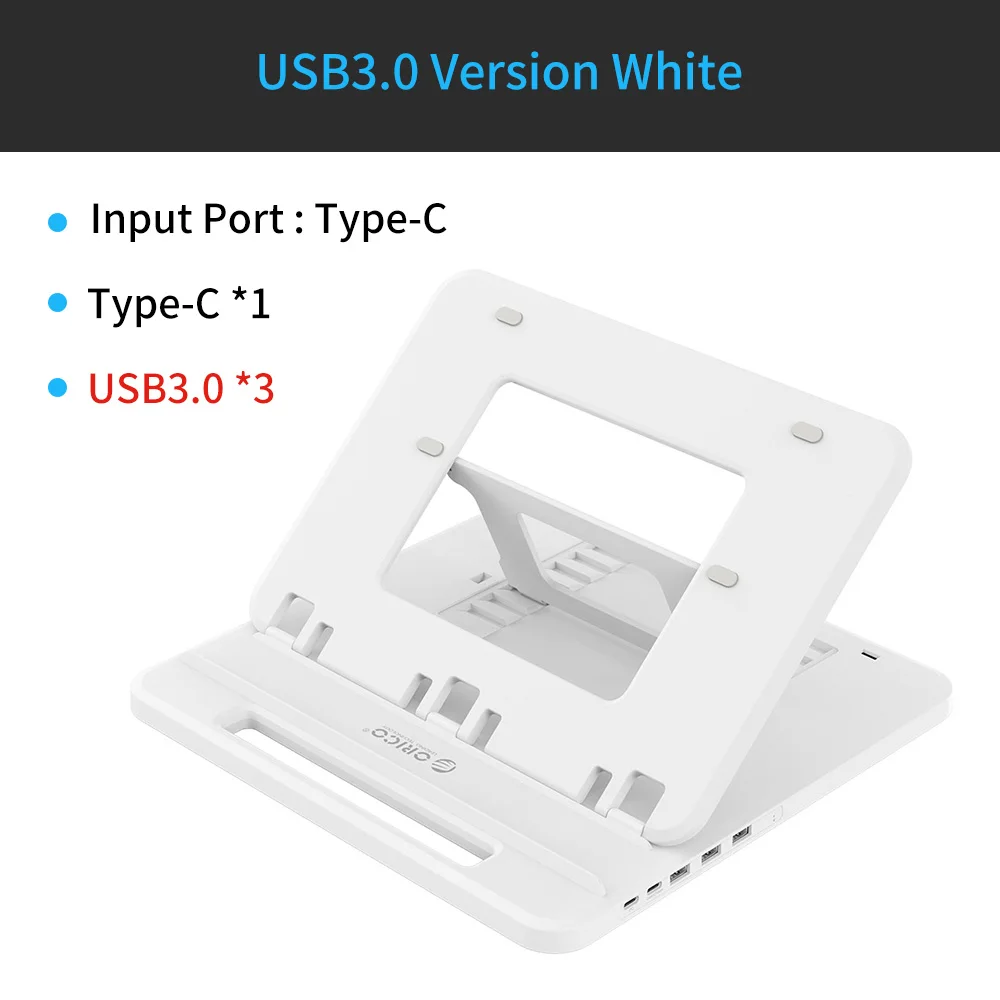 USB3.0 Model White ORICO держатель для ноутбука USB-C-HDMI PD USB 3,0 концентратор SD/TF порты 7 углов Регулируемый Противоскользящий силиконовый полый теплоотвод - Цвет: USB3.0 Model White