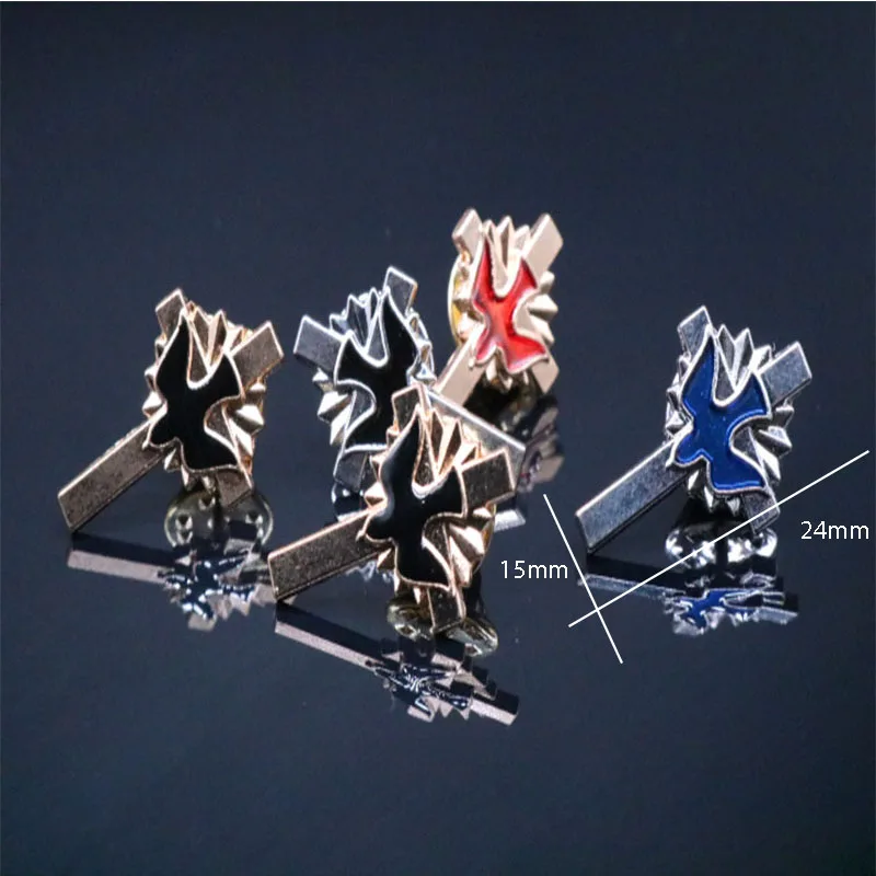 12 pieces of Catholic cross and peace pigeon brooch. Jesus cross brooch, colored flat pigeon brooch. (art.: 7a7de0331) - 7a7de0331