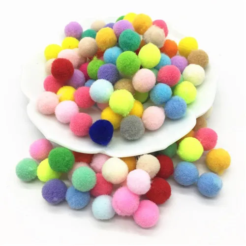 15mm Mix color 10 мм многоцветный помпон, мягкие круглые пушистые Помпоны, плюшевые помпоны для рукоделия, мячи, пушистые Помпоны, домашние украшения для детских игрушек, самодельные принадлежности, 100 шт - Цвет: 15mm Mix color