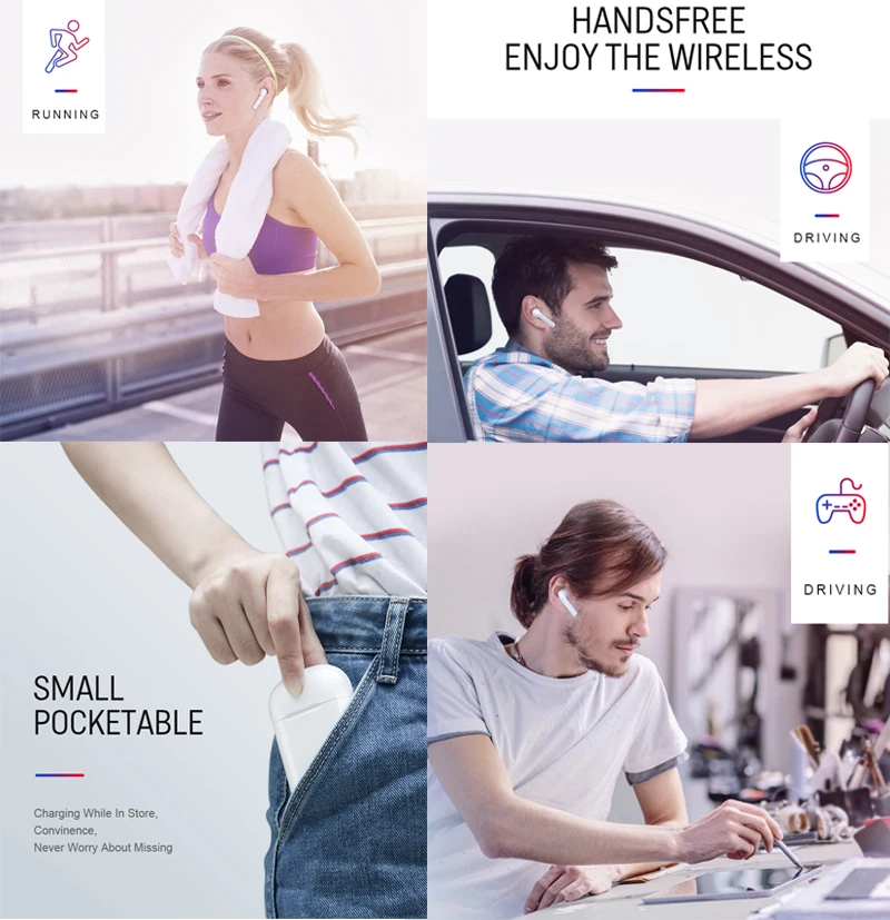 I7s TWS Earp беспроводные Bluetooth наушники спортивные стерео наушники Bluetooth гарнитура с зарядным устройством для всех смартфонов Auriculares
