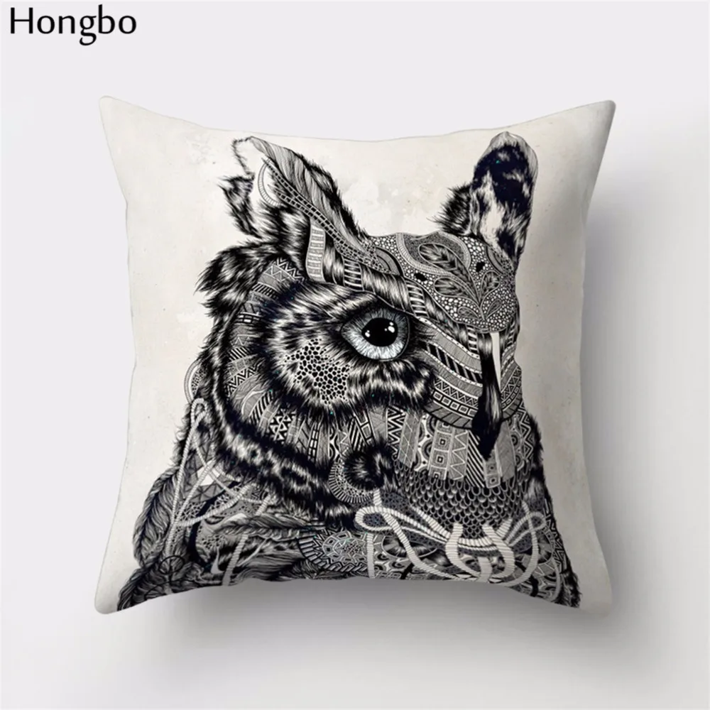 Hongbo 1 шт. мультяшная наволочка с совами, полиэстер, подарок на день Святого Валентина, кресло, талия, квадратная наволочка, чехол