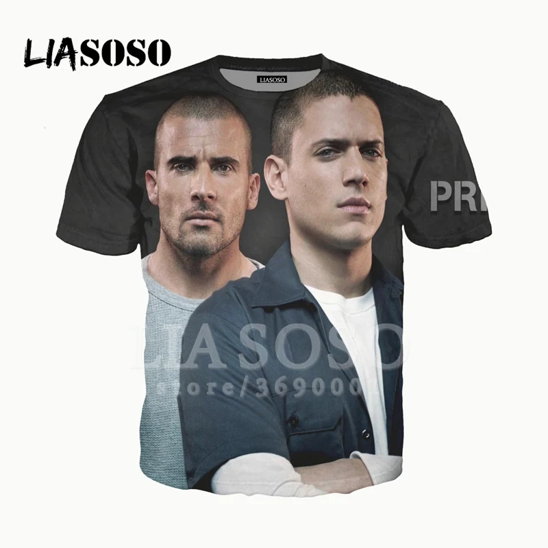 LIASOSO/футболка с 3D принтом в стиле унисекс футболка из фильма тюрьма Майкла
