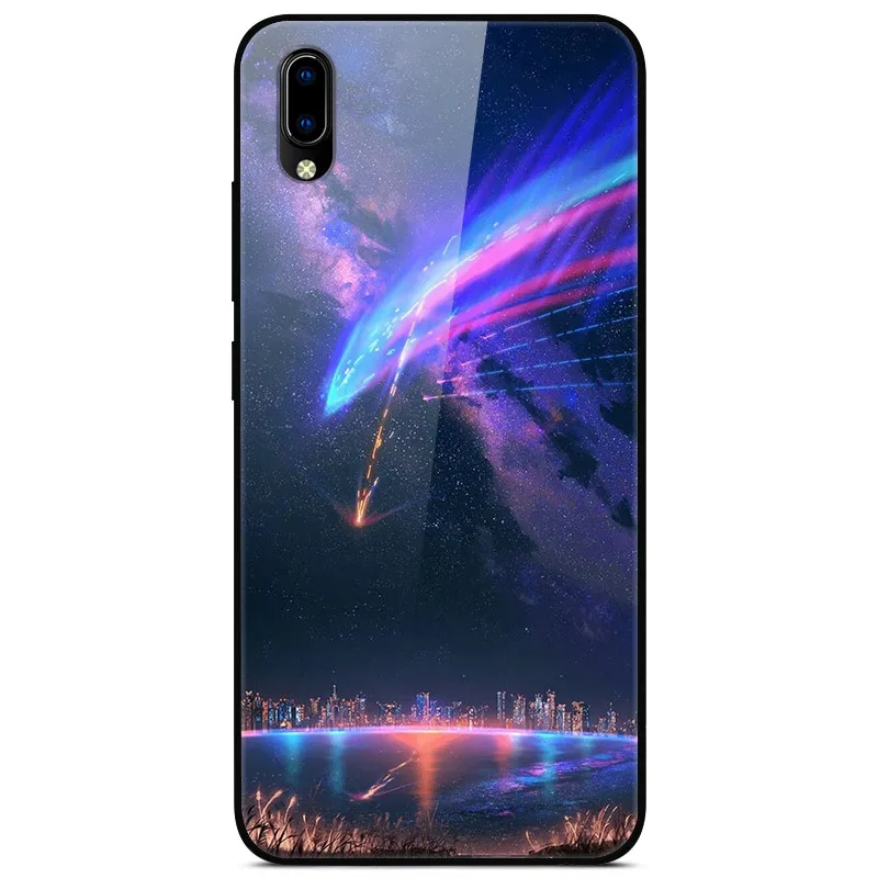 F для VIVO Y91C чехол VIVOY91C стеклянный жесткий чехол для телефона для VIVO Y91i чехол VIVO Y91 C мягкий бампер чехол закаленное для Vivo Y93 Y 93 - Цвет: 2