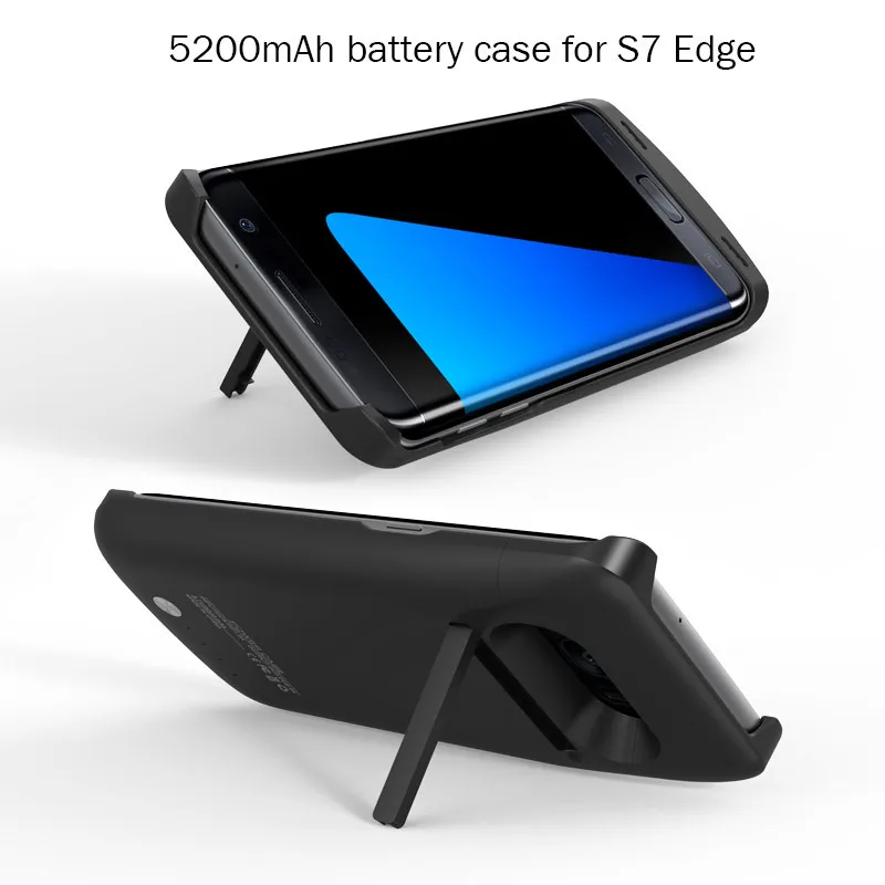 Для S7edge Батарея 5200 мАч Перезаряжаемые внешний Батарея зарядный чехол Батарея для Samsung Galaxy S7edge