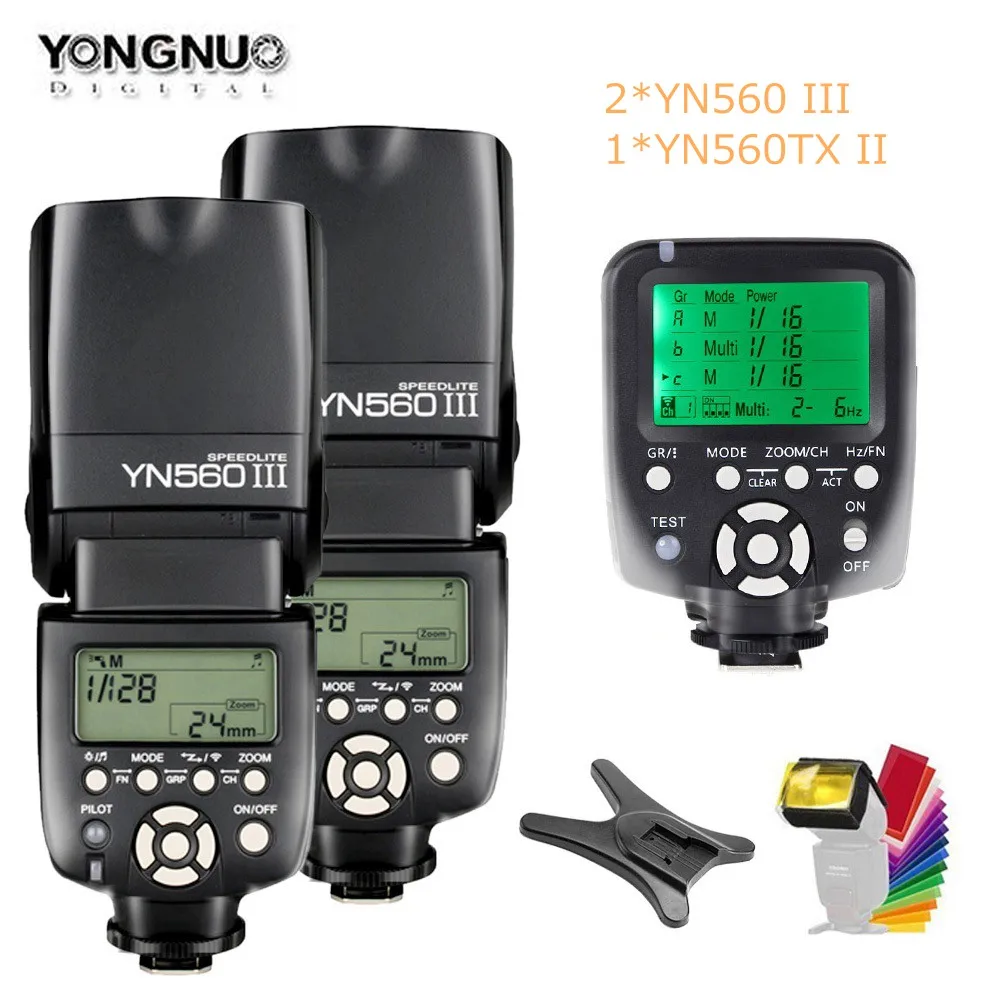 Black YONGNUOYN560III YN560IV 2,4 ГГц Беспроводная вспышка Speedlite трансивер интегрированный+ YN560TX II триггер передатчик для Canon Nikon - Цвет: Black