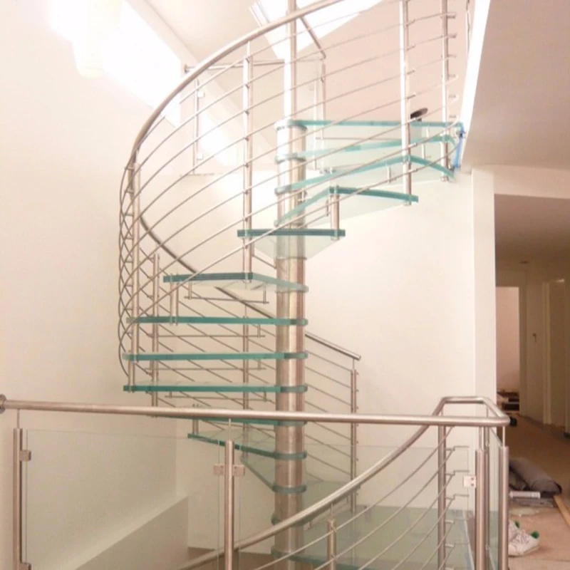 Стеклянные перила деревянная лестница моно рельсовая лестница|Наборы для