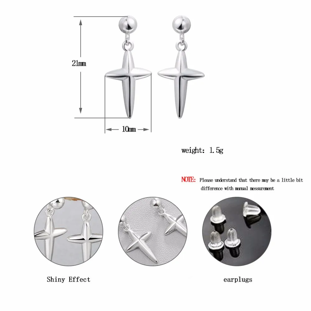 Kinitial сережки-крестики унисекс крест кулон Висячие серьги для женщин модные