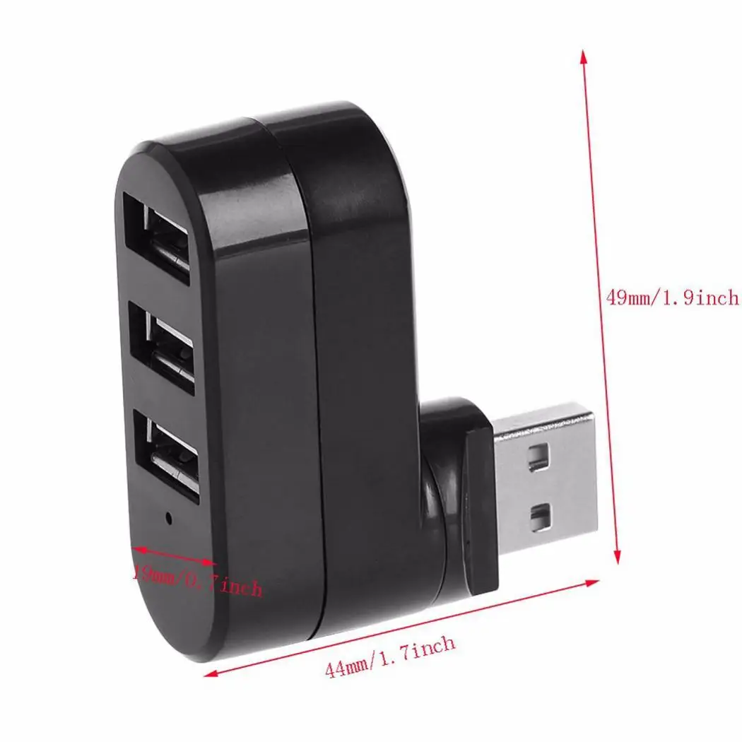 Вращающийся высокоскоростной 3 порта USB Spliter HUB 5 V Splitter-40-85Degree-20-75 градусов 500mA Spliter адаптер